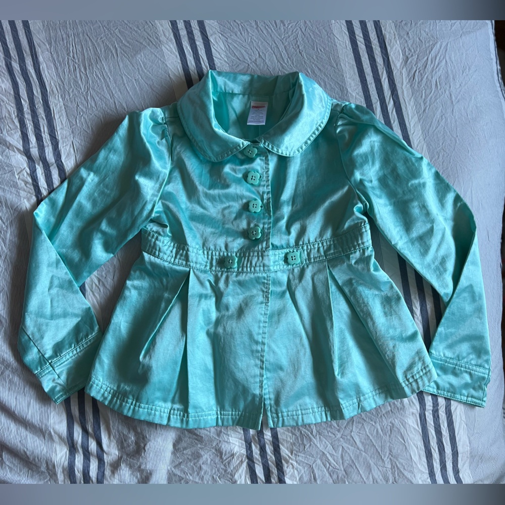 Turquoise Kids Button Up Jacket